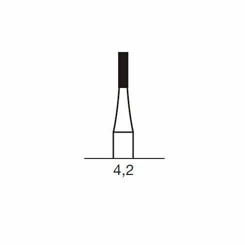 Бор твердосплавный CB 31, цилиндр с зубцами, D=1.2 мм, L=4.2 мм, FG, синий - фото 1