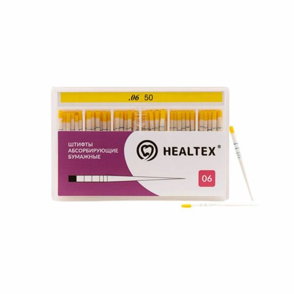 Штифты бумажные Healtex, абсорбирующие, с маркировкой длины, №50/.06, 100 шт - фото 0