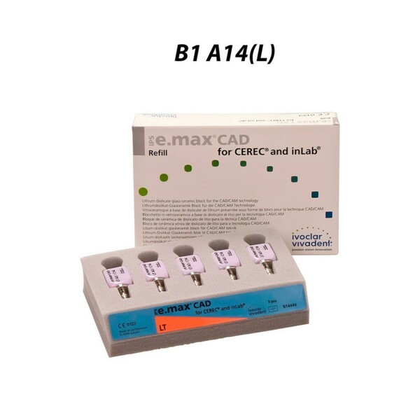 IPS e.max CAD CEREC/inLab LT - блоки из стеклокерамики, цвет B1 A14 (L), 5 шт - фото 0