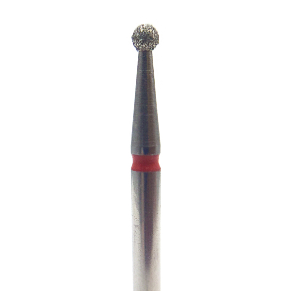 Бор алмазный 801F FG, шаровидный, D=1,4 мм, красный - фото 0