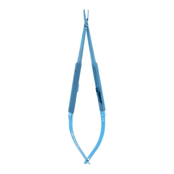 Иглодержатель Микрохирургические технологии, микрохирургический, титановый, для иглы 6/0, 7/0, прямой, ручка S=8 мм, B=1,0 мм, L=160 мм, замок U, 1 шт - фото 0