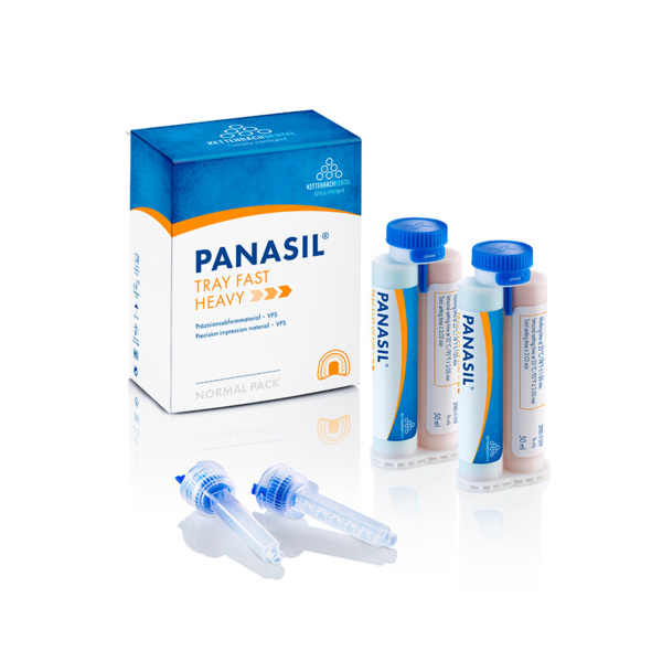 Panasil tray Fast Heavy - вязкотекучий, устойчивый материал для точных оттисков, короткое время прибывания во рту, 2x50 мл + 6 смесителей, new - фото 0