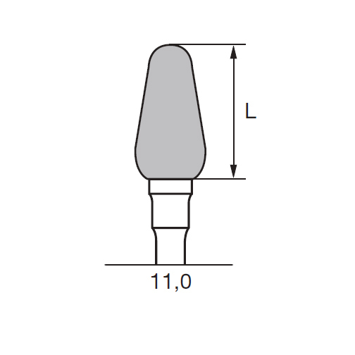Бор твердосплавный CC 351 QX, почка, закругленный, D=4.0 мм, L=8.0 мм, HP, черный + зеленый - фото 1
