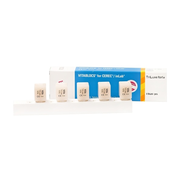 VITABLOCS TriLuxe forte для CEREC/inLab - полихромные блоки, цвет A1C, размер 12х14х18 мм, 5 шт - фото 0