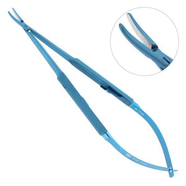 Иглодержатель микрохирургический, изогнутый, 1 мм, длина 160 мм - фото 0