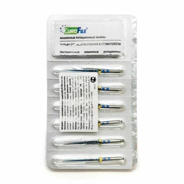 Файлы машинные Eurofile DH-Files, универсальный, 25 мм, №30/.06, никель-титан, 6 шт - фото 1