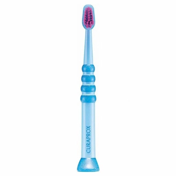 Детская зубная щетка CS Baby c гуммированной ручкой, голубой - фото 0