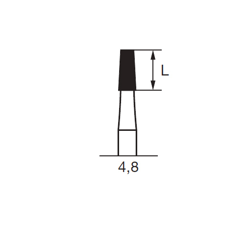 Бор твердосплавный CB 33, конус плоский, с зубцами, D=2.1 мм, L=4.8 мм, HP, синий - фото 1