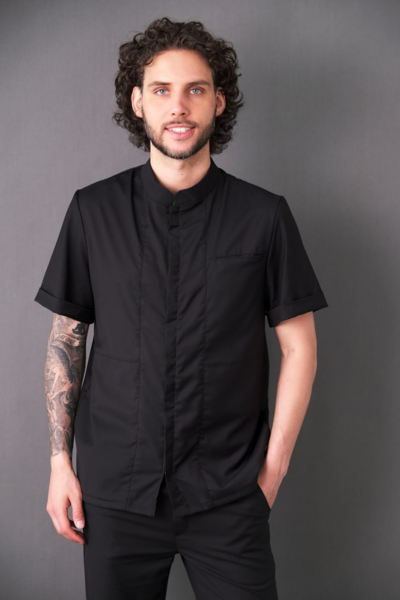 Рубашка мужская на молнии TZ700, черный, 50 - фото 0
