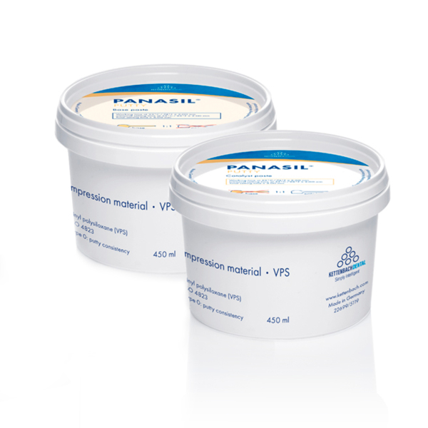 Оттискный материал Kettenbach Panasil Putty, на основе А-силикона, желтый, 2х450 мл - фото 0