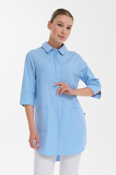 Рубашка женская на кнопках Тезис TZ450, голубой, 52 - фото 0