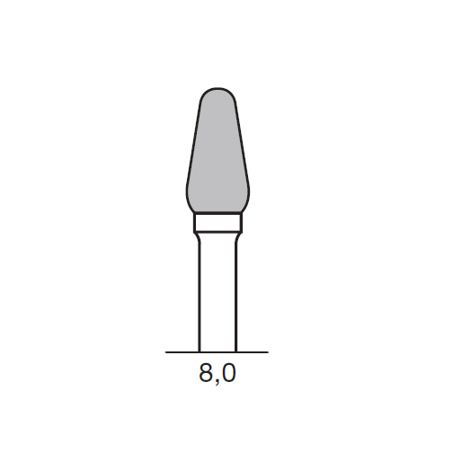 Бор твердосплавный CC 351 MX, почка, закругленный, D=4.0 мм, L=8.0 мм, HP - фото 1