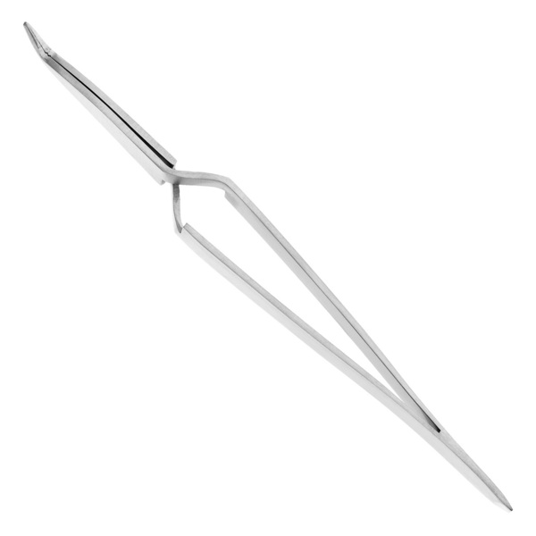 Пинцет ортодонтический HLW H-321*, обратный, изогнутый, для брекетов, 130 мм - фото 1