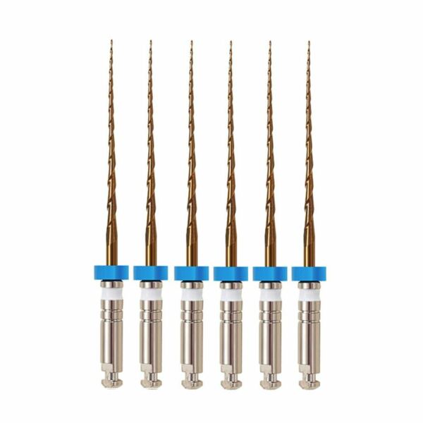 Файлы машинные Eurofile MultiTaper Gold, стерильный, для препарирования искривленных каналов, 25 мм (21 мм), №15/.04, никель-титан, 6 шт - фото 0