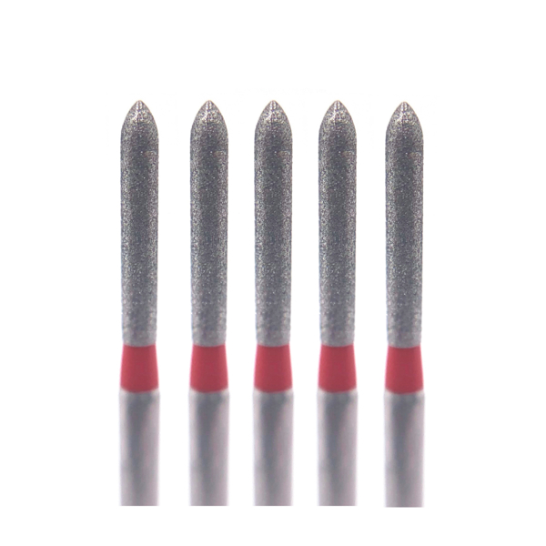 Бор алмазный Ecoline E 878 F, торпеда, D=1.2 мм, FG, красный, 5 шт - фото 0