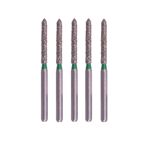 Бор алмазный Ecoline E 886, цилиндр заостренный, D=1.6 мм, FG, зеленый, 5 шт - фото 0