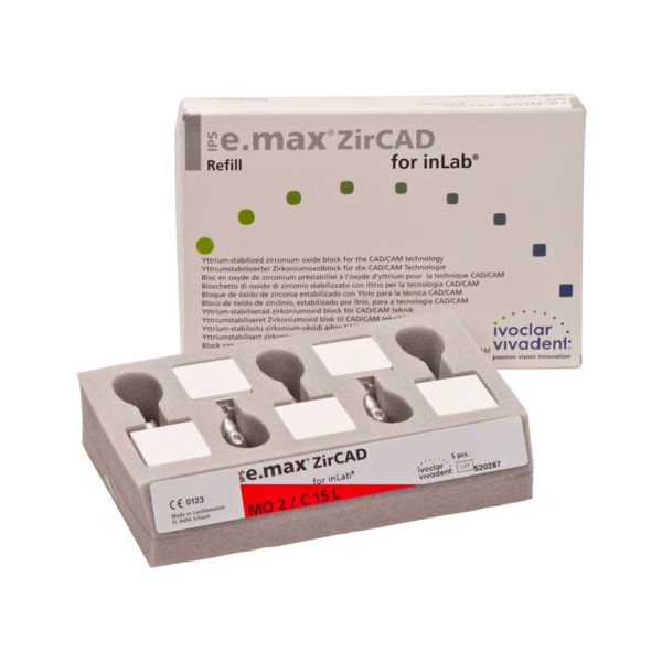 IPS e.max ZirCAD inLab - блоки из оксида циркония, цвет MO 2 C15 L, 5 шт - фото 1