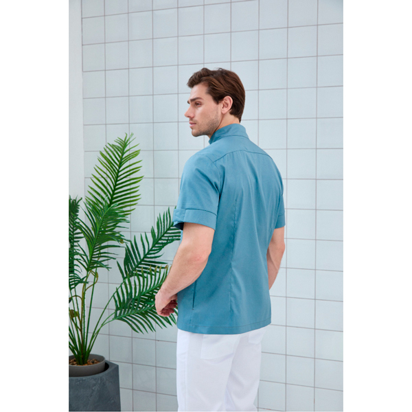 Рубашка мужская Dr. Nice, со стойкой, с коротким рукавом, деним, 56 - фото 3