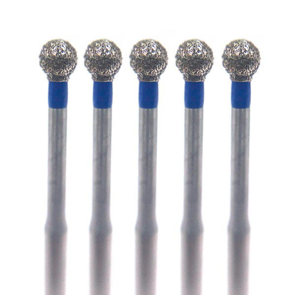 Бор алмазный Ecoline E 801L M, шаровидный удлиненный, D=1.8 мм, FG, синий, 5 шт - фото 0