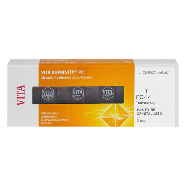 VITA SUPRINITY - стеклокерамические блоки, прозрачные, цвет A2, размер LS-14, 5 шт - фото 1