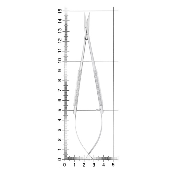 Ножницы микрохирургические Castroviejo-Gomel, изогнутые, 14 см - фото 4