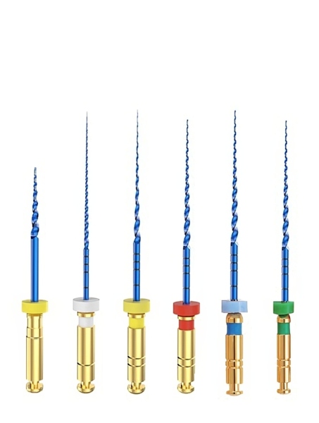 Файлы машинные Eurofile MG3 II Blue Soco SC (аналог Eighteeth E-Flex Blue), стерильный, для прохождения и очищения каналов, 21 мм, набор (17/.08, 15/.03, 20-35/.04), никель-титан, 6 шт - фото 0