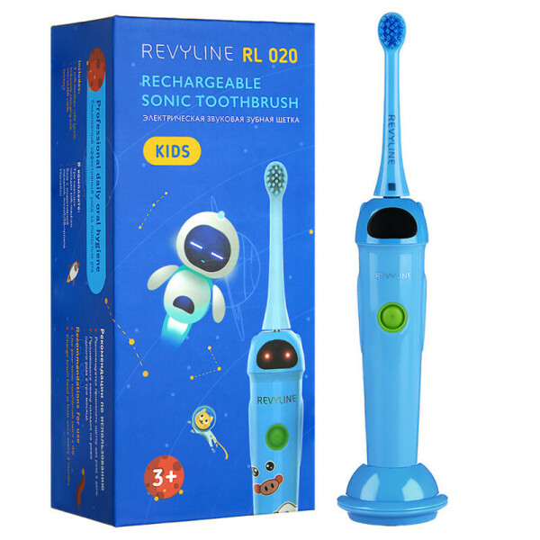 Детская электрическая звуковая зубная щётка Revyline RL 020, синяя - фото 0