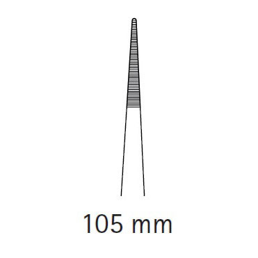 Пинцет анатомический, прямой, тонкий, длина 105 мм - фото 1