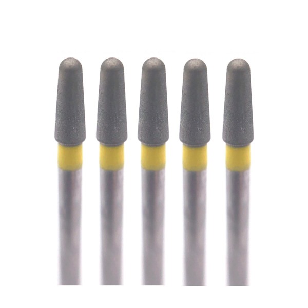 Бор алмазный Ecoline E 849, конус закругленный, D=1.5 мм, FG, желтый, 5 шт - фото 0