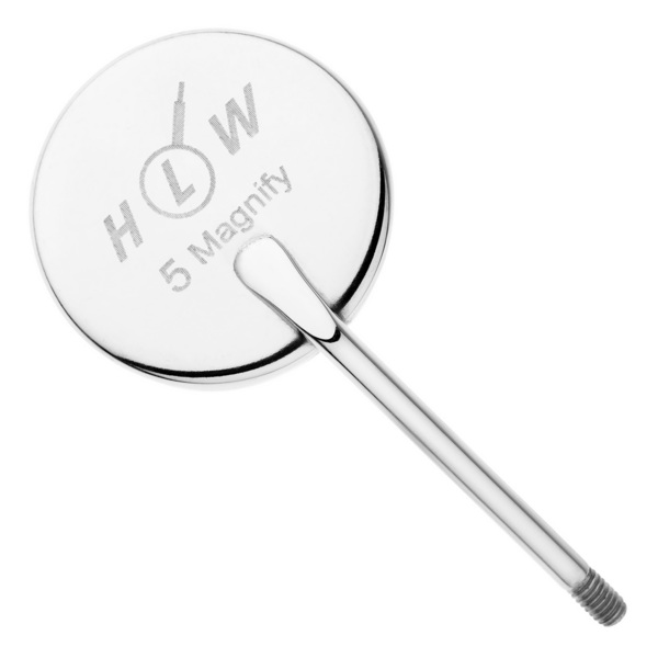 Зеркало стоматологическое HLW, увеличивающее, №5, 24 мм, 12 шт - фото 1