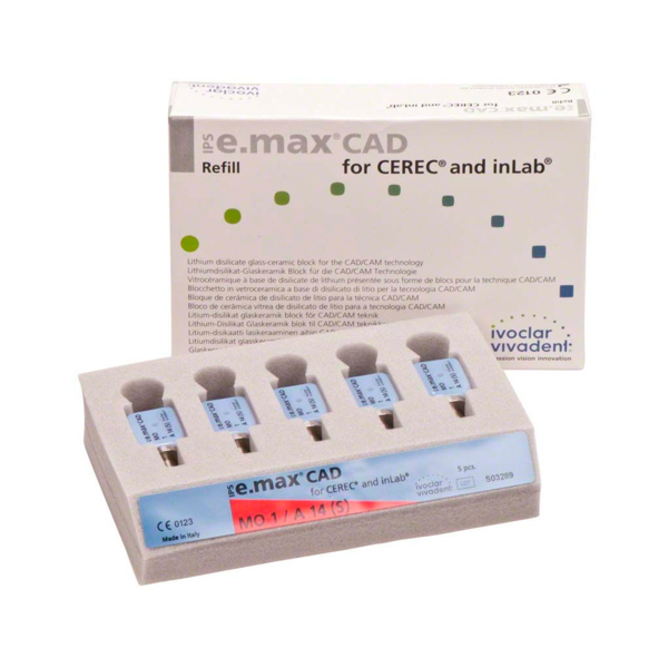 IPS e.max CAD CER/inLab MO - блоки из стеклокерамики, цвет 1 A14 (S), 5 шт - фото 1