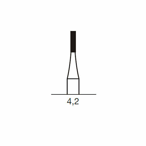 Бор твердосплавный CB 31, цилиндр с зубцами, D=1.0 мм, L=4.2 мм, FG, синий - фото 1