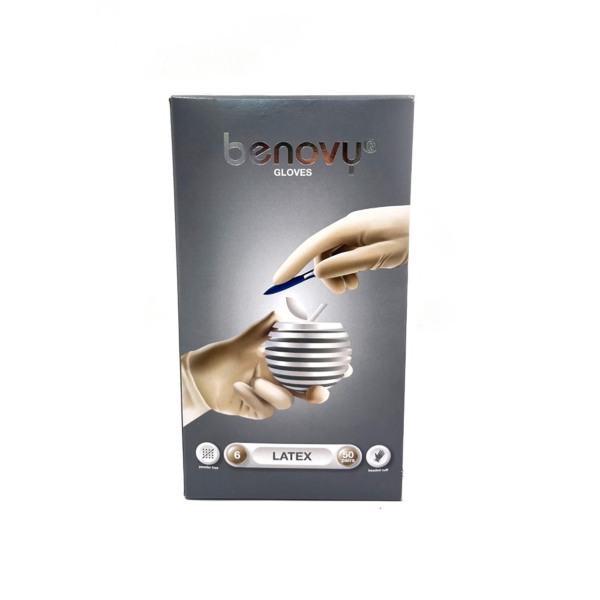 Перчатки одноразовые Benovy Dental Formula, латексные, стерильные, белые, 6 XS, 50 пар	 - фото 0