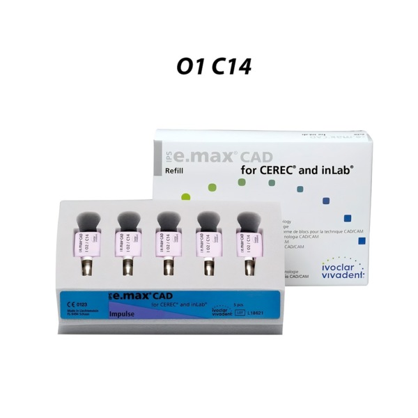 IPS e.max CAD CEREC/inLab Imp. - блоки из стеклокерамики, цвет O1 C14, 5 шт - фото 0