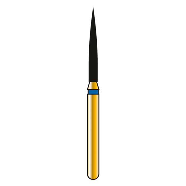 Бор алмазный G863, пламя, D=1.2 мм, L=10.0 мм, FG, красный, 1 шт - фото 1