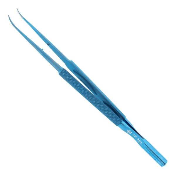 Пинцет атравматичный Микрохирургические технологии, плавно изогнутый, 1.2 мм, с противовесом, 180 мм - фото 0