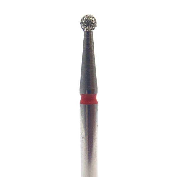 Бор алмазный 801F, шаровидный, D=1.4 мм, FG, красный - фото 0