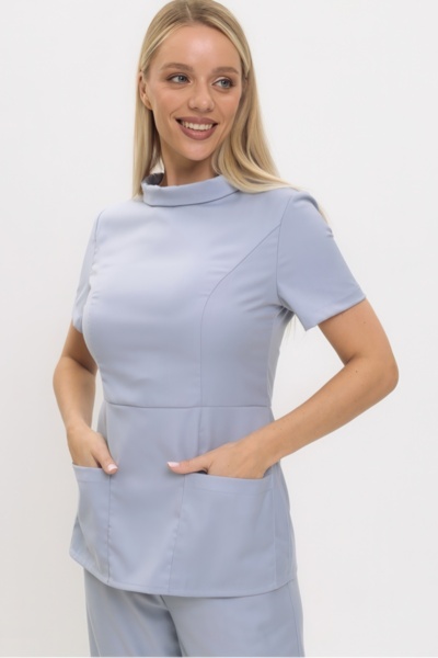 Туника женская Dr. Nice «Ирэн», со стойкой, серый, 44 - фото 2
