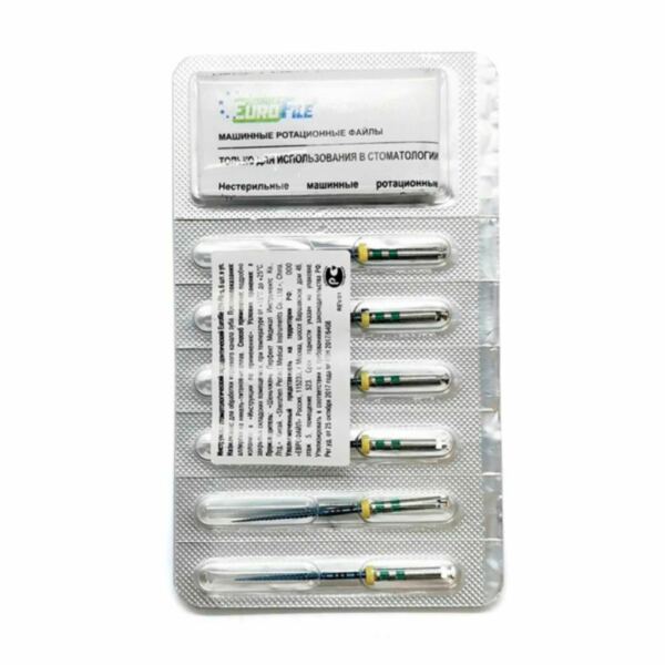 Файлы машинные Eurofile DH-Files, универсальный, 25 мм, №35/.06, никель-титан, 6 шт - фото 1