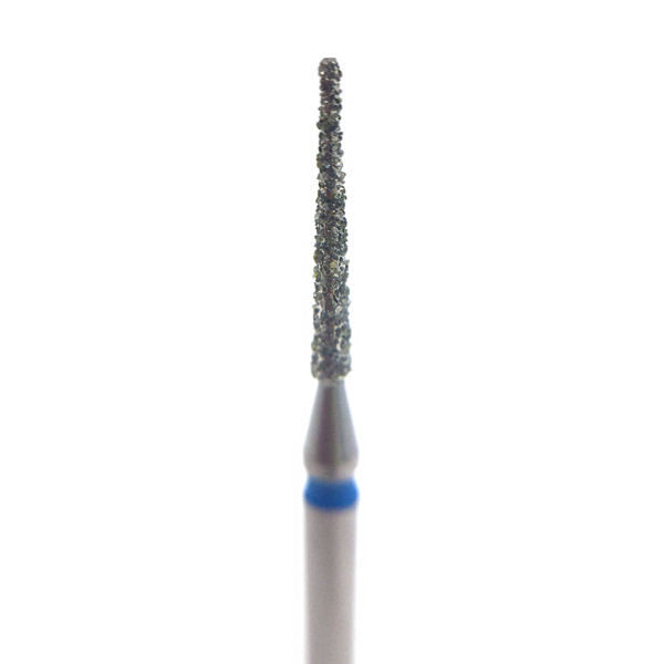 Бор алмазный 858, конус заостренный, тонкий, D=1.2 мм, L=8.0 мм, FG, синий - фото 0