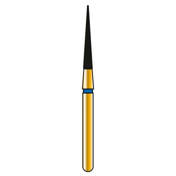 Бор алмазный G859, игловидный/пика, D=1.4 мм, L=9.0 мм, FG, желтый, 1 шт - фото 1