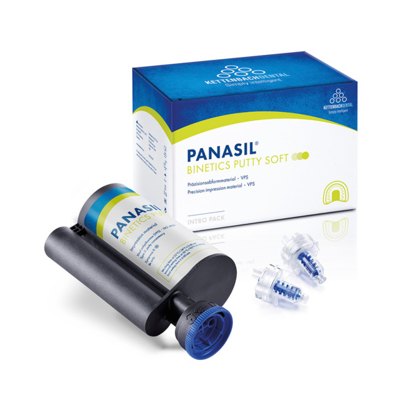 Panasil Binetics Putty Soft - оттискная масса (первый слой) на основе А-силикона, 380 мл + 10 динамических смесителей