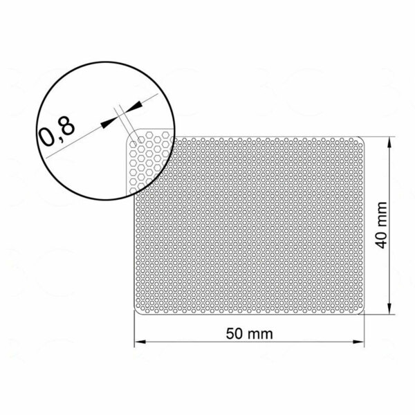Пластина титановая EndoCarbon, перфорированная, 40х50 мм, D=0,8 мм, 1 шт - фото 1