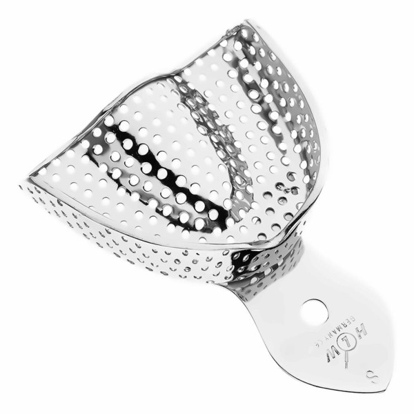 Ложка оттискная HLW, полная, перфорированная, верхняя челюсть, размер S, сталь, 1 шт - фото 0