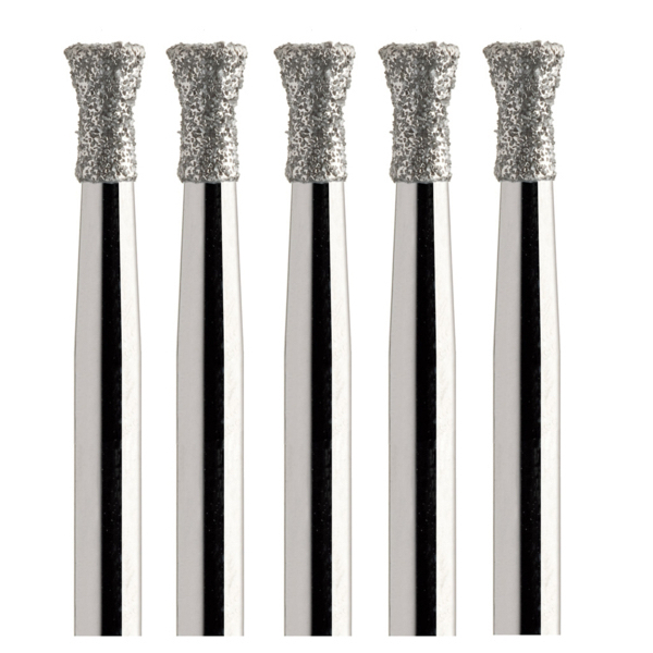 Бор алмазный 806, обратный конус, D=1.8 мм, L=3 мм, FG, синий, 5 шт - фото 0