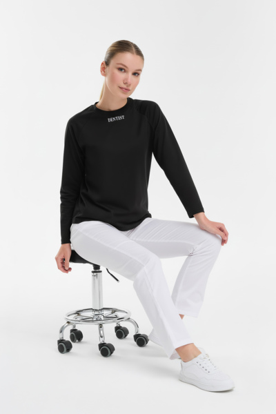 Лонгслив женский Тезис TZ112, принт "DENTIST", черный, 44 - фото 4