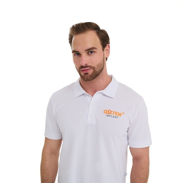 Поло мужское Амрита "Osstem", белый, 48 размер - фото 1