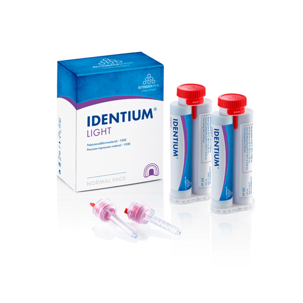 Identium Light - жидкотекучий оттискной материал, 2x50 мл + 8 смесителей, синий, new