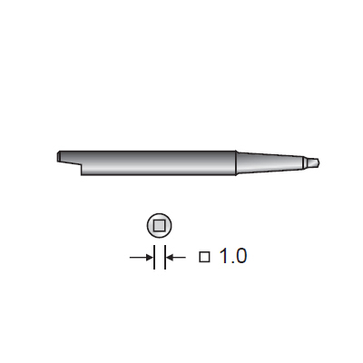 Отвертка (жало сменное) для рукоятки (для мини имплантатов D=1.2 мм и D=1.5 мм и винтов D=1.5 мм), L=33 мм, S=1.0 мм (шлиц-квадрат) - фото 1