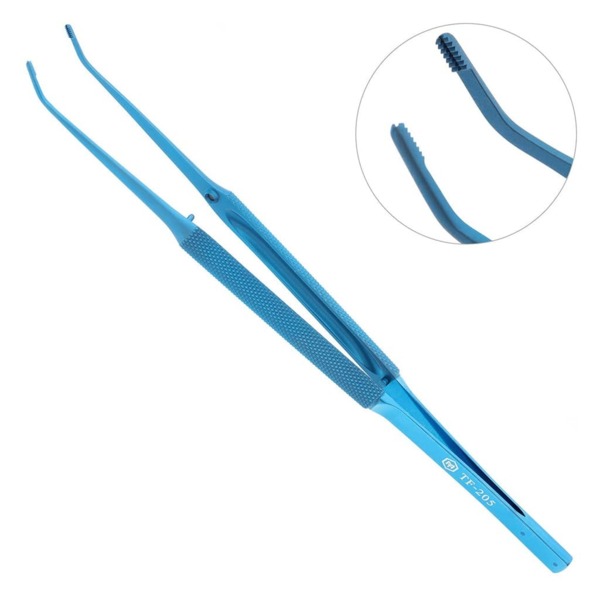 Пинцет атравматичный Микрохирургические технологии, изогнутый, 173 мм - фото 0